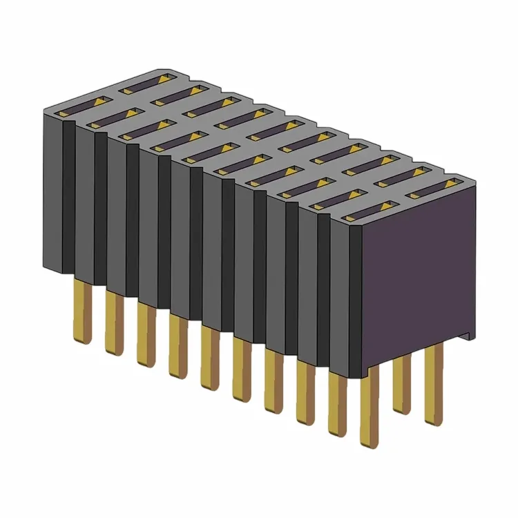 1.27x2.54mm fanm header doub ranje 180 degre tranpe