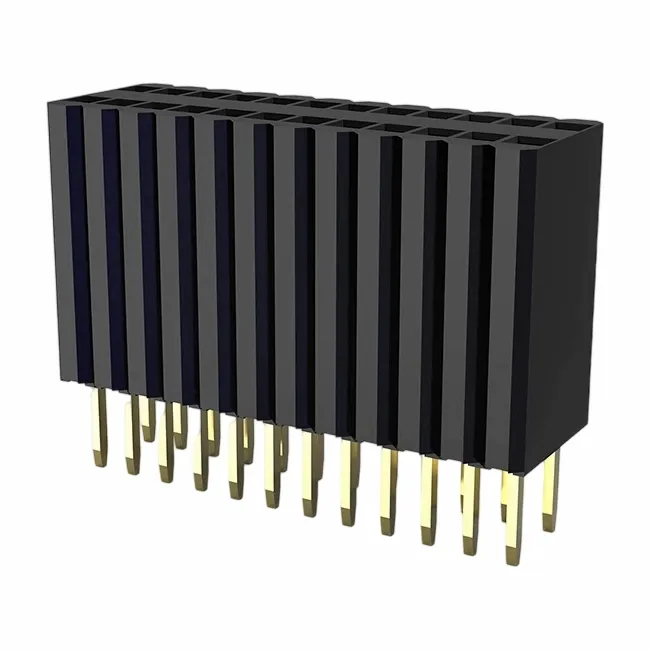 1.27x2.54mm fanm header sèl ranje ranje