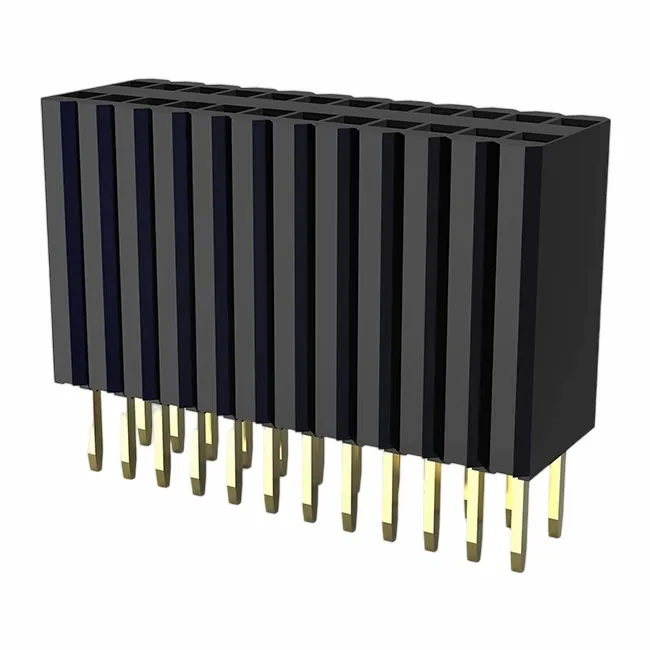 1.27x2.54mm fanm header sèl ranje dwat