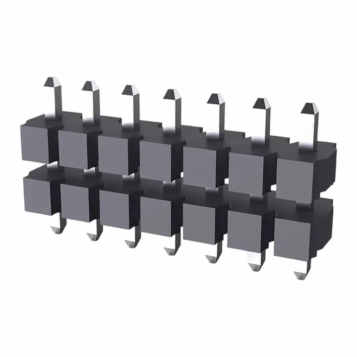 5.08mm PIN header sèl ranje doub plastik dwat